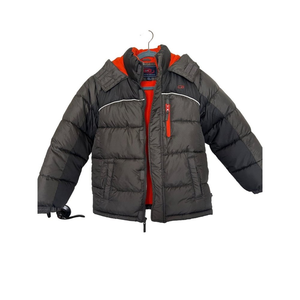 CB Sports Hooded Puffer Jacket and Fleece Beanie Size M/10-12